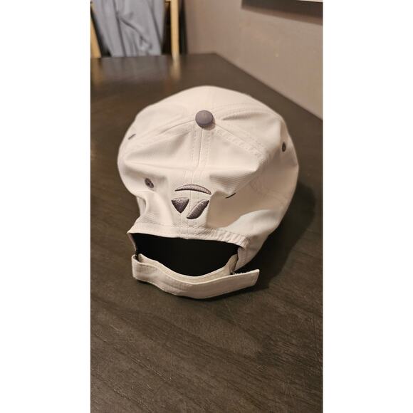 TaylorMade Golf Mens White Gray Adjustable Strapback Hat - Picture 3 of 4